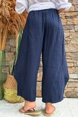 Annie Cushion Cotton Barrel Culotte Pant Navy